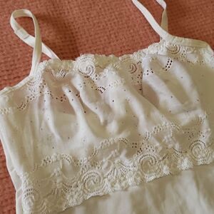 FLEXEES By MAIDENFORM White Eyelet Lace Underwire Shape-Wear Full Slip Dress